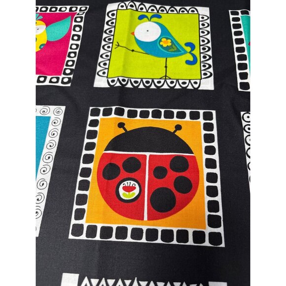 Whimsical Bird & Bug Cotton Fabric 1 yard + 5" x 44" for Crafting & Quilting - Picture 4 of 10